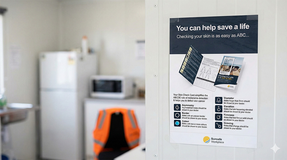 Custom branded Skin Check Card and workplace poster