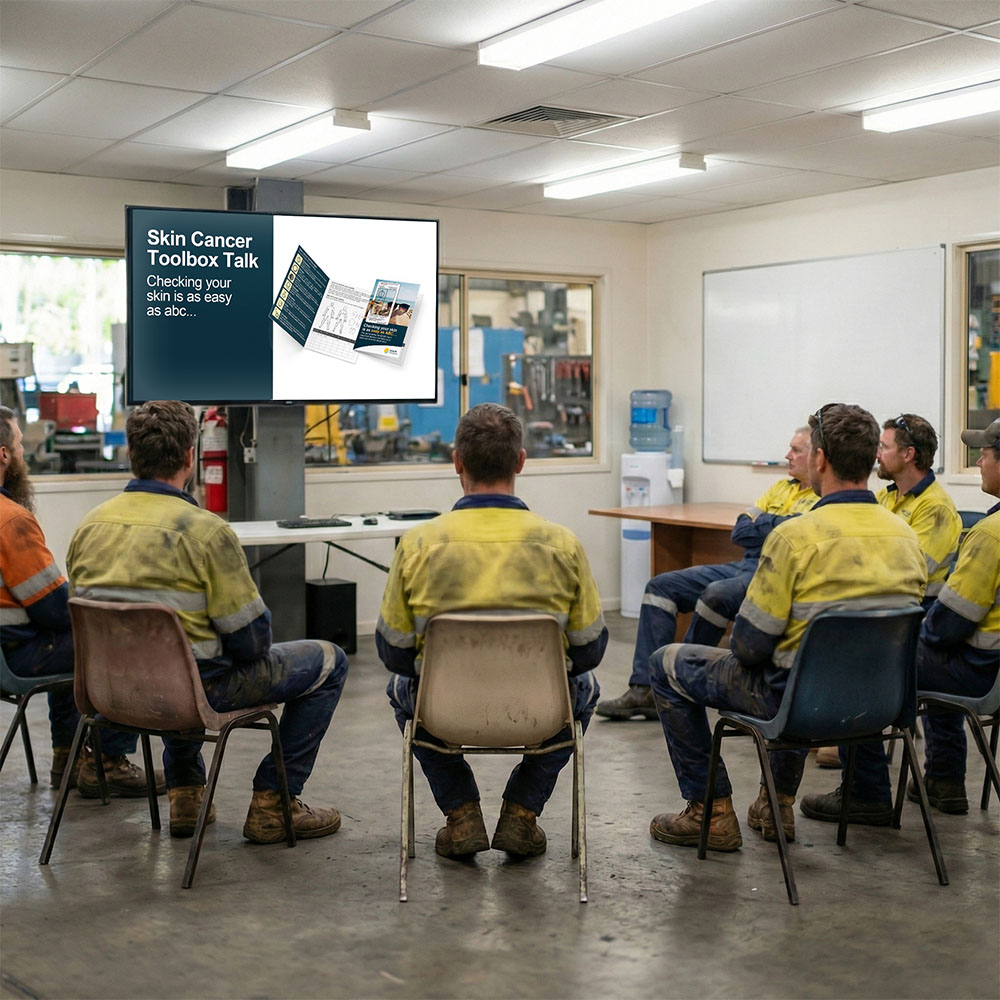 Workplace toolbox talk using Sunsafe materials